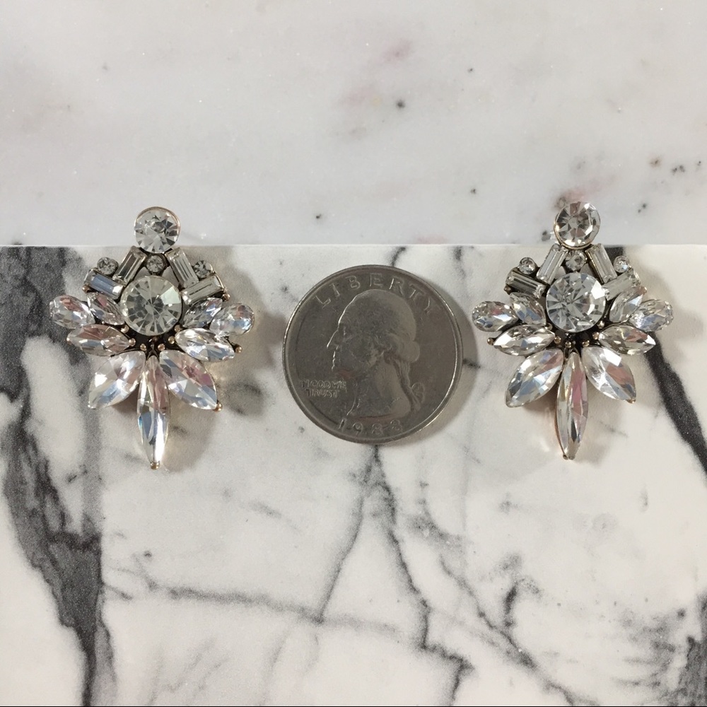 🆑  "Colette" Earrings || Clear Crystal Statement - Picture 5 of 11